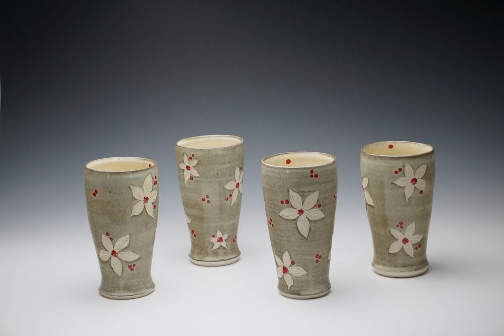 Tumblers - carved flowers