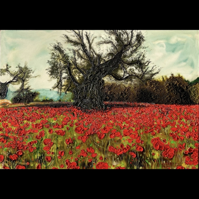 The Olive Tree, Poppies, and the Galilee

Acrylic on canvas

61&amp;quot; x 43&amp;quot;

2021