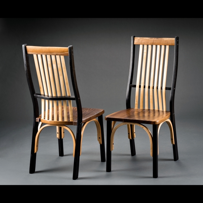 Walnut, Maple, &amp;amp; Oak Live Edge Side Chair Set

18&amp;quot; x 42&amp;quot; x 18&amp;quot;
