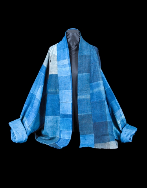 Indigo jacket with silk lining