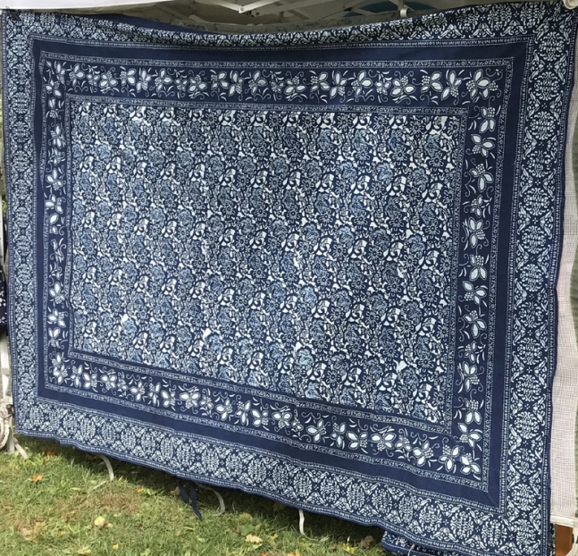 Tapestry cotton, natural indigo dye