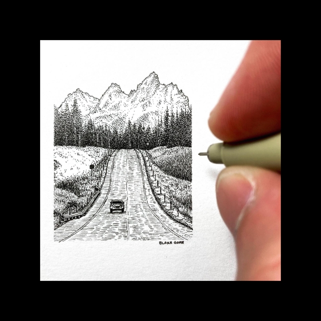 Mountain Road

Pen and ink drawing

4&amp;quot; x 4&amp;quot;