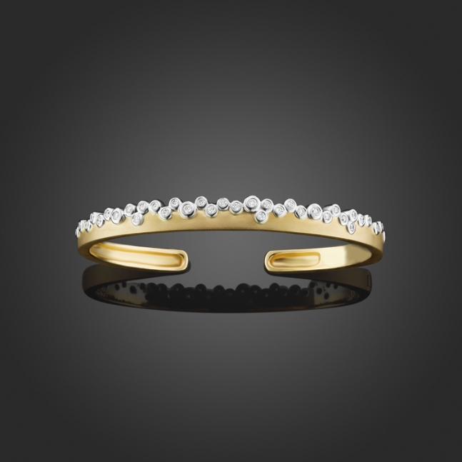 Scribble Cascade Bracelet
18K white and yellow gold with diamonds
2.5&amp;quot; x 2.5&amp;quot; x .50&amp;quot;
